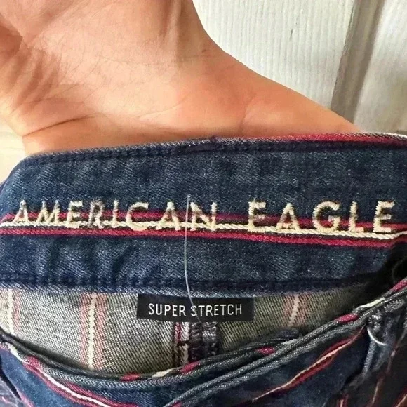 American Eagle Denim Mini Skirt with Stripes - Picture 3 of 5